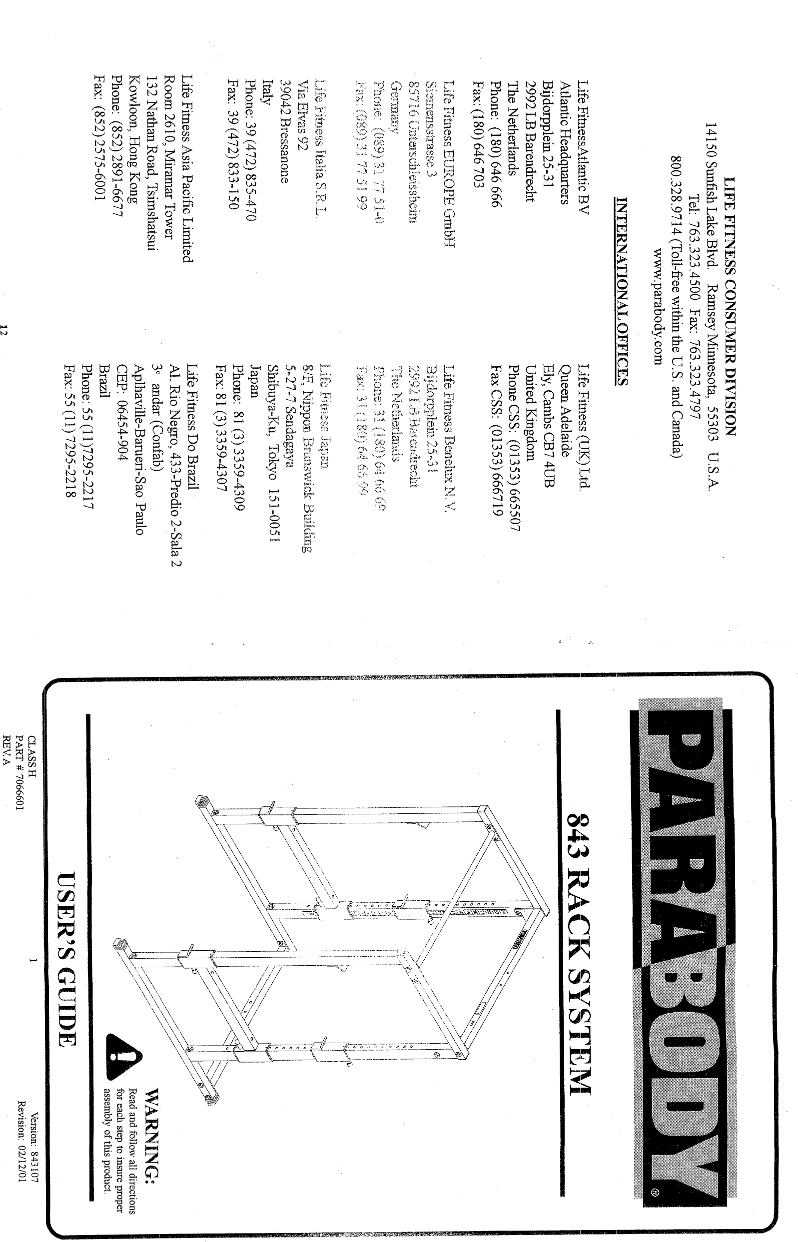 Page 1 of 6 - Parabody Parabody-843-Users-Manual-  Parabody-843-users-manual