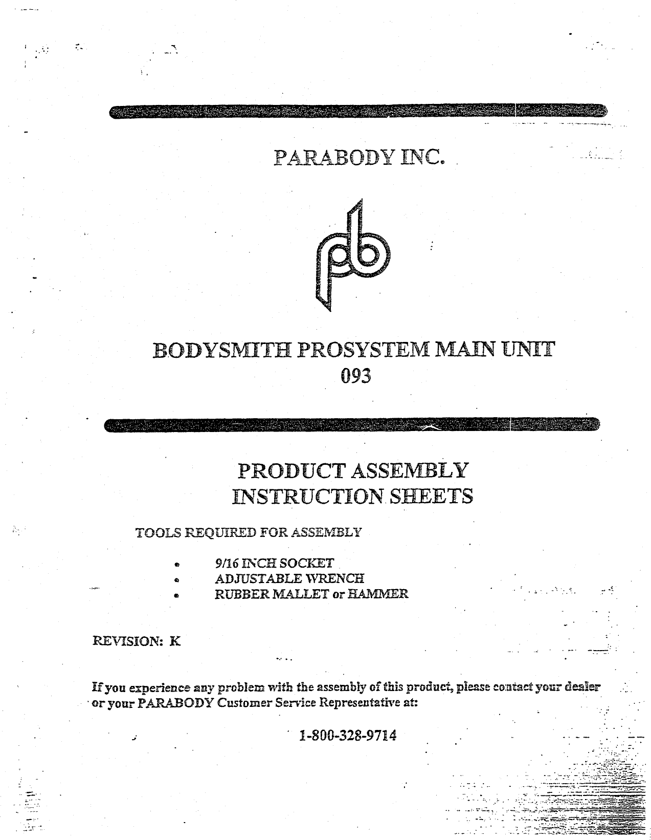 Page 1 of 12 - Parabody Parabody-93-Assembly-And-Instruction-Sheet-  Parabody-93-assembly-and-instruction-sheet