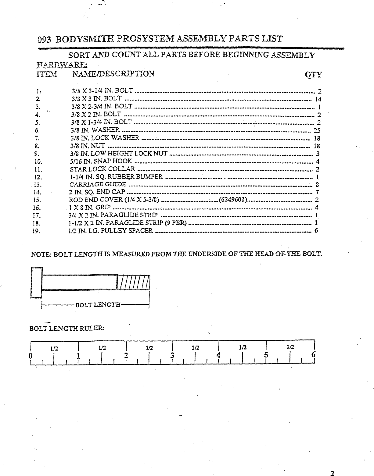 Page 2 of 12 - Parabody Parabody-93-Assembly-And-Instruction-Sheet-  Parabody-93-assembly-and-instruction-sheet