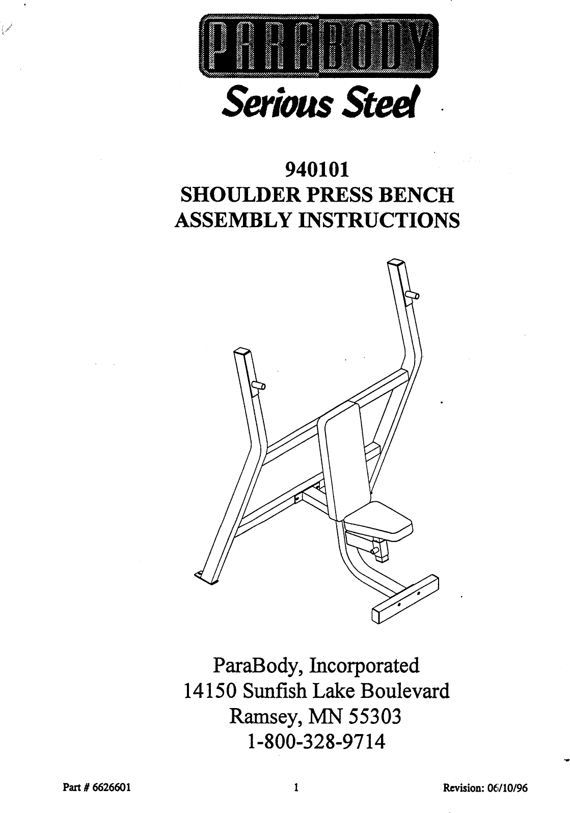 Parabody 940101 Assembly Instruction