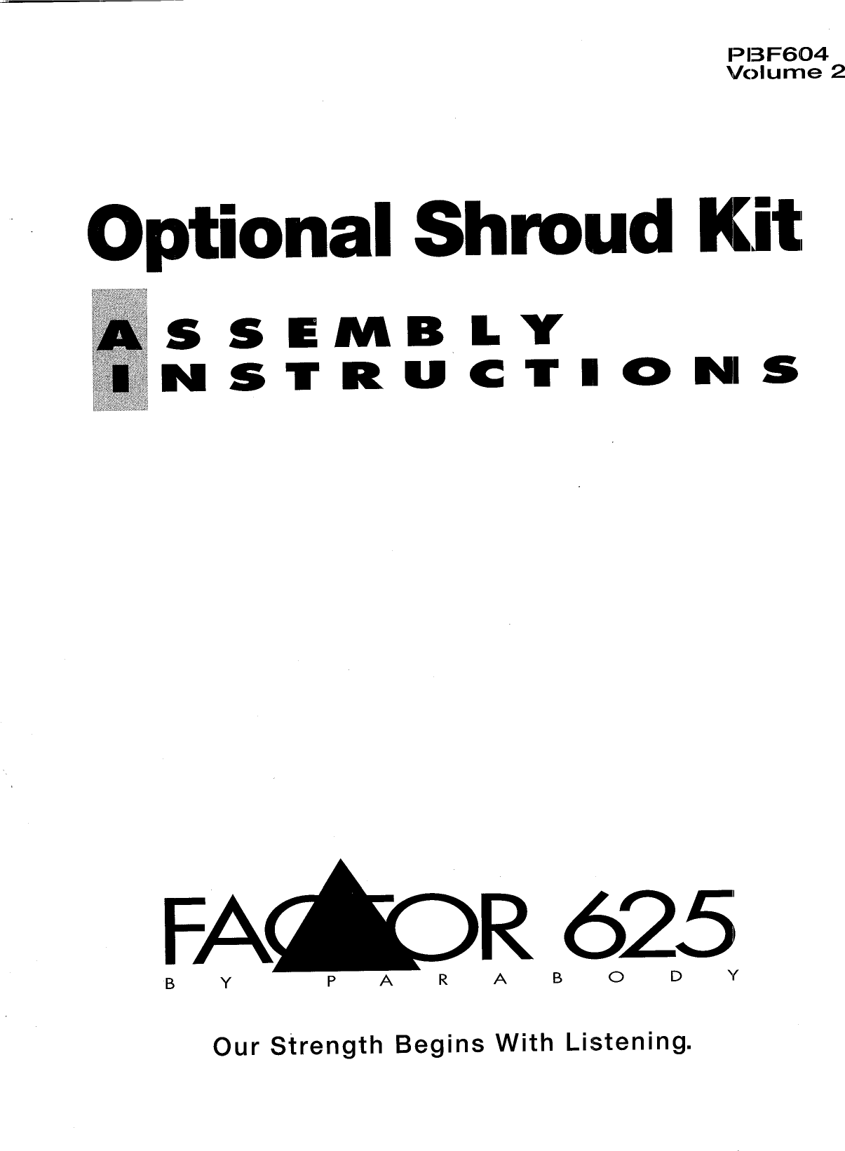 Page 1 of 9 - Parabody Parabody-Factor-625-Assembly-Instruction-  Parabody-factor-625-assembly-instruction