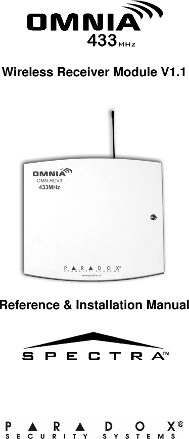 Wireless Receiver Module V1.1Reference &amp; Installation Manual