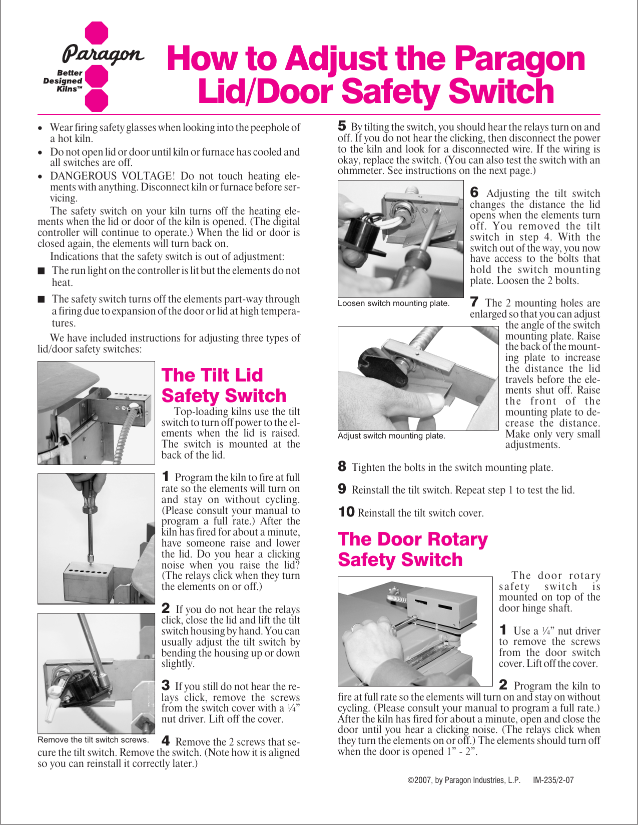 Page 1 of 2 - Paragon Paragon-Lid-Door-Safety-Switch-Users-Manual- IM235Ven10.vp Paragon-lid-door-safety-switch-users-manual
