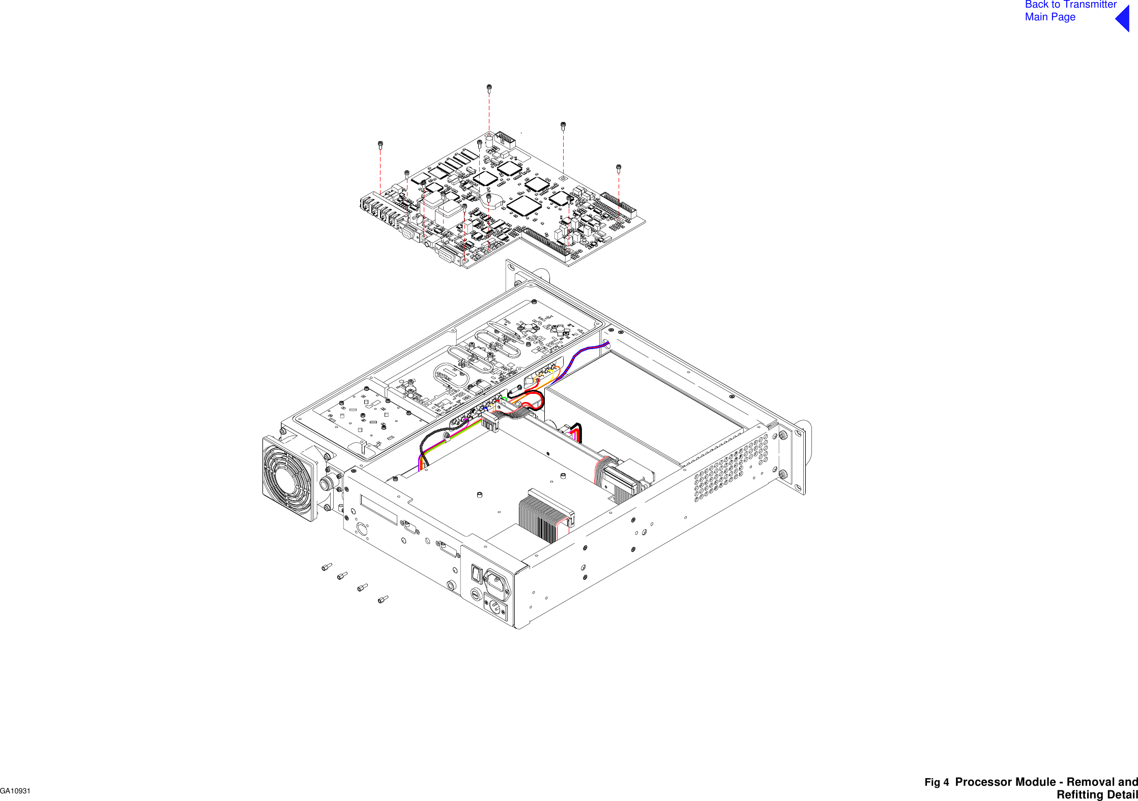 Back to TransmitterMain PageFig 4  Processor Module - Removal andRefitting DetailPA CN8GA10931