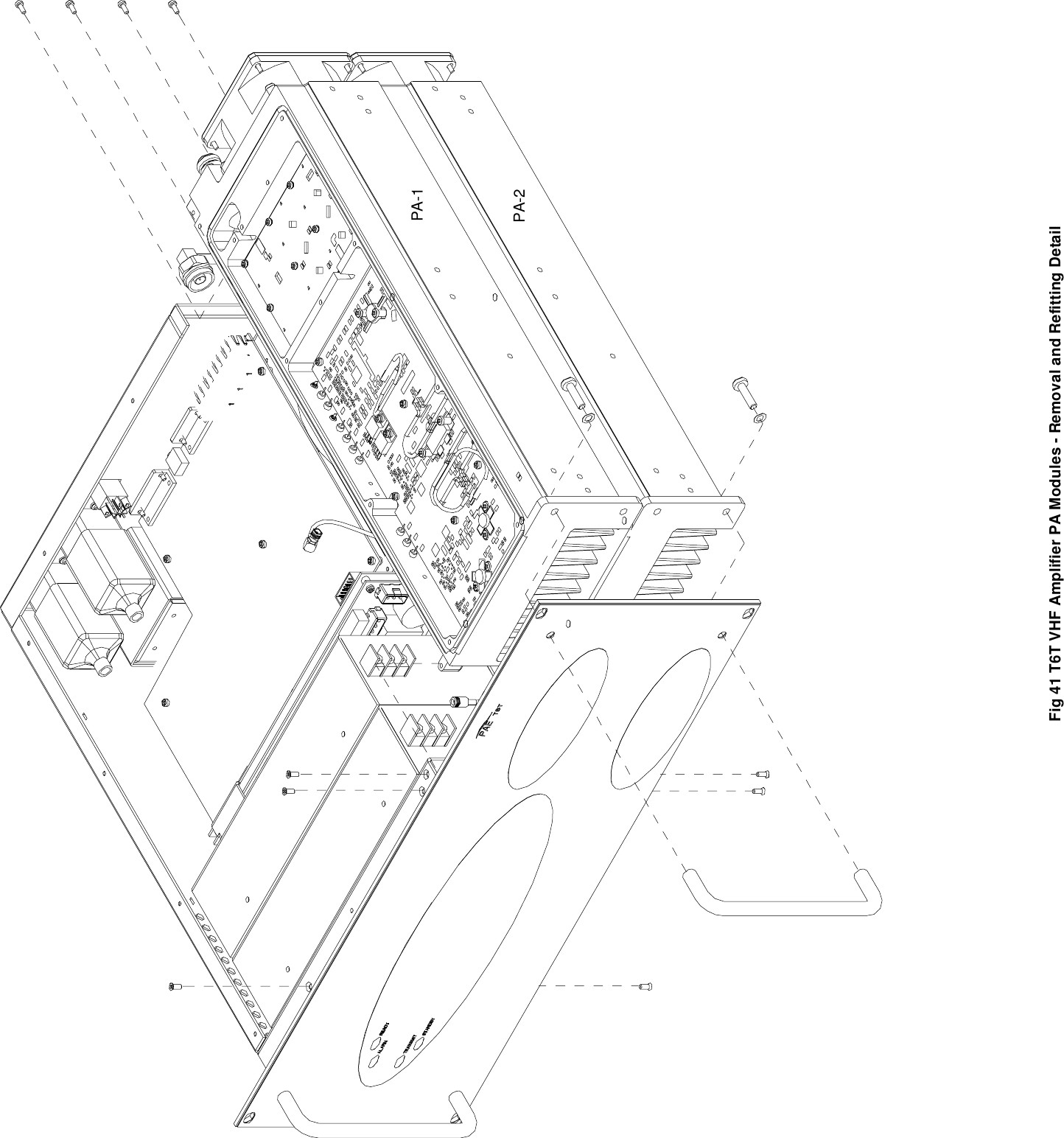 Fig 41 T6T VHF Amplifier PA Modules - Removal and Refitting DetailPA-1PA-2