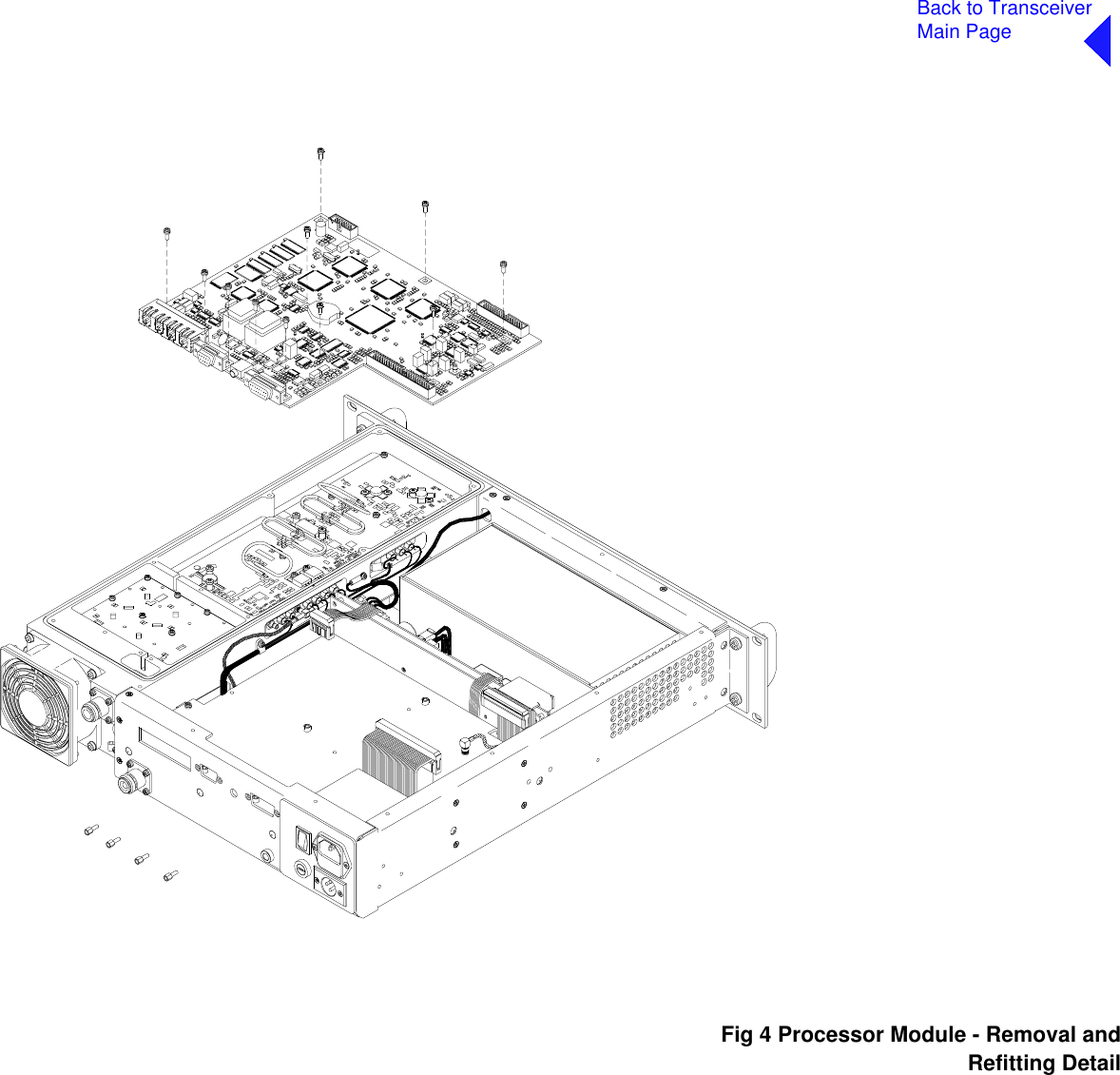 Back to TransceiverMain Page4Fig 4Fig 4 Processor Module - Removal andRefitting DetailPA CN8