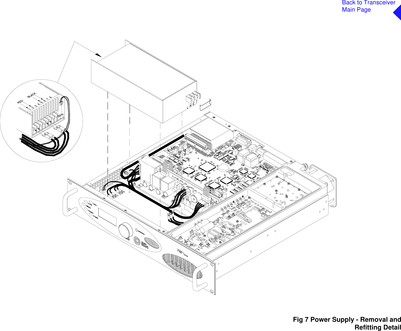 Back to TransceiverMain Page7Fig 7Fig 7 Power Supply - Removal and Refitting Detail