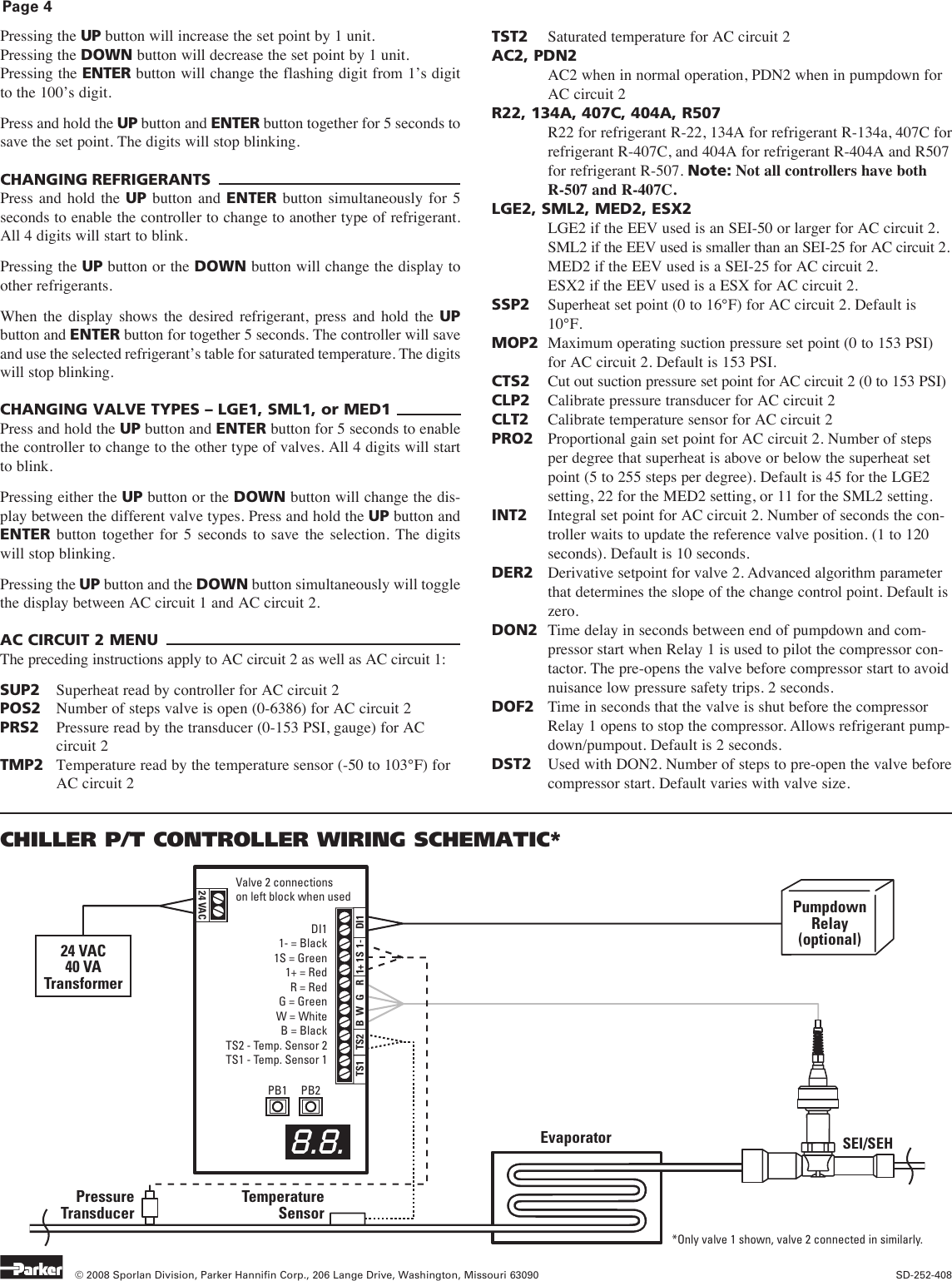 Parker Hannifin R 134A Users Manual