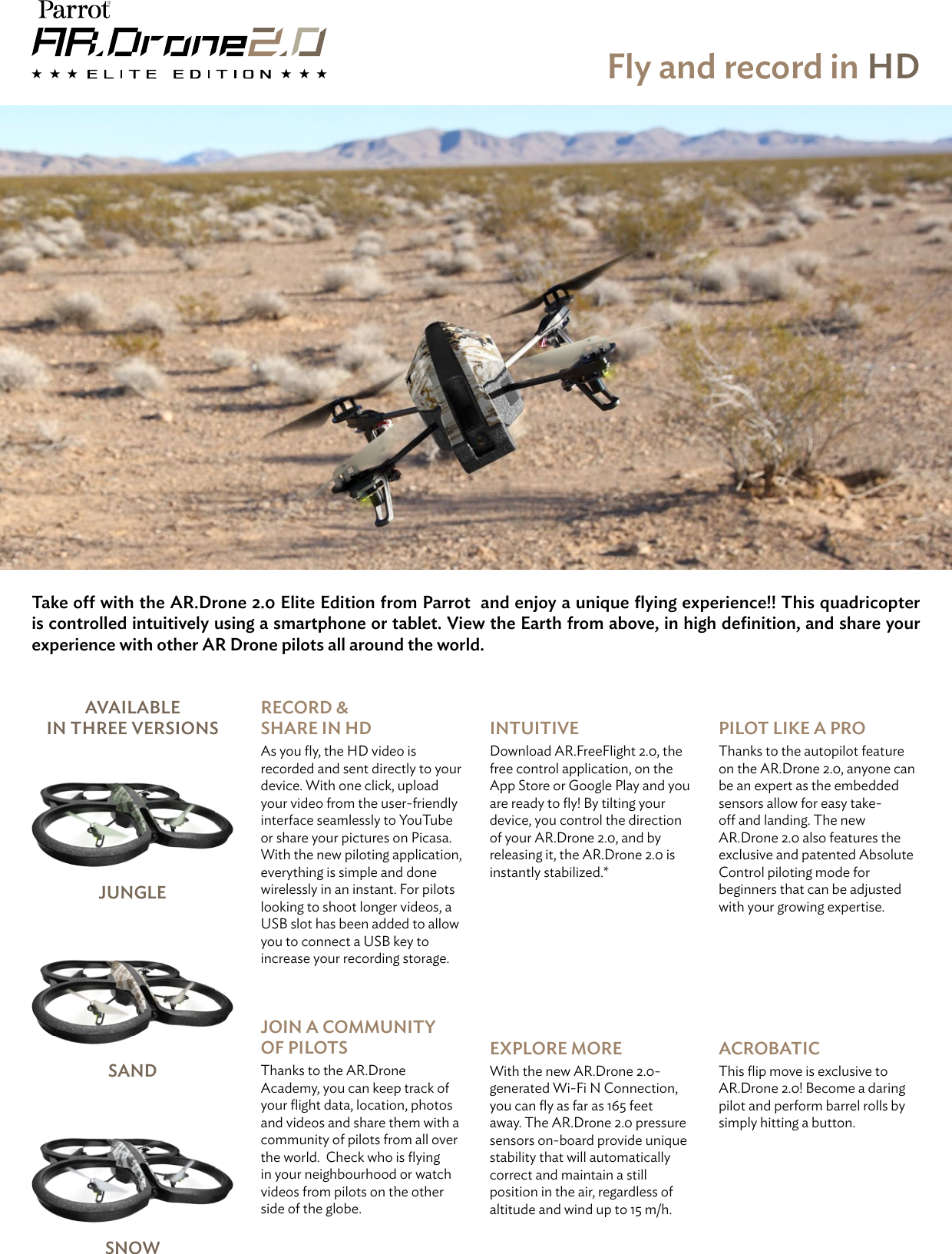 Page 1 of 2 - Parrot Parrot-Ar-Drone-2-0-Data-Sheet-  Parrot-ar-drone-2-0-data-sheet