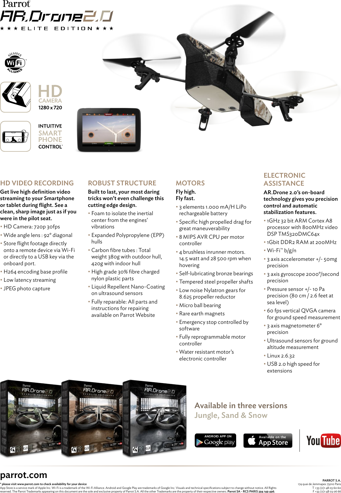 Page 2 of 2 - Parrot Parrot-Ar-Drone-2-0-Data-Sheet-  Parrot-ar-drone-2-0-data-sheet