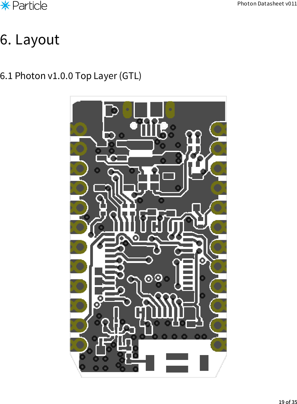 Photon Datasheet v0116. Layout6.1 Photon v1.0.0 Top Layer (GTL)19 of 35