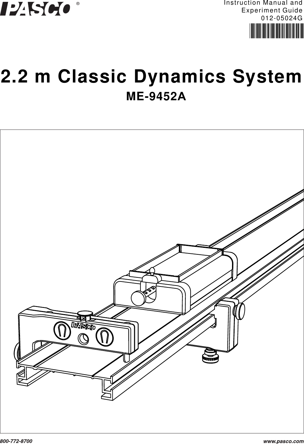 Pasco Specialty And Mfg 2 2M Classic Dynamics System Me 9452A Users