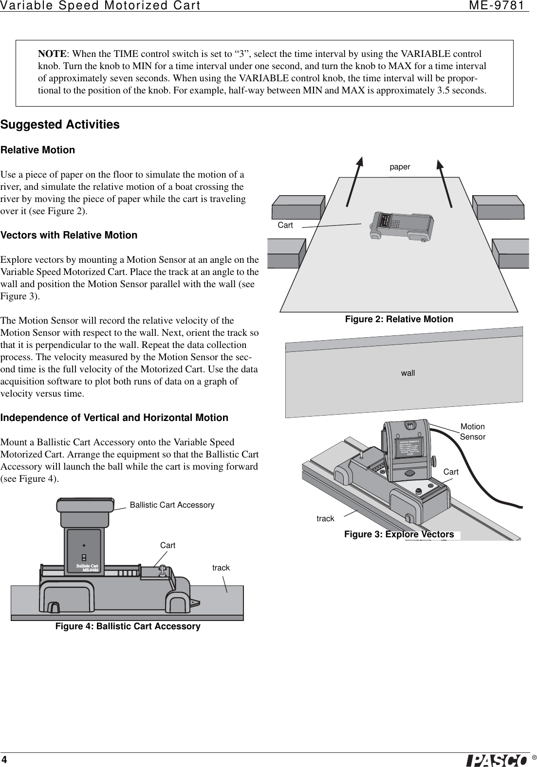 Page 4 of 7 - Pasco-Specialty-And-Mfg Pasco-Specialty-And-Mfg-Variable-Speed-Motorized-Cart-Me-9871-Users-Manual- 012-06880B ME-9781_TXT  Pasco-specialty-and-mfg-variable-speed-motorized-cart-me-9871-users-manual