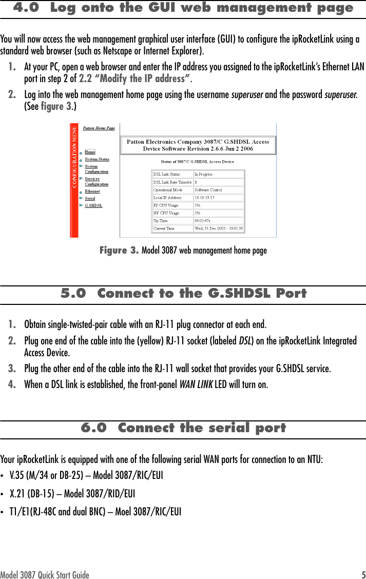 Page 5 of 10 - Patton-Electronic Patton-Electronic-Serial-G-Shdsl-Bridge-Router-3087-Users-Manual- 3087-QS  Patton-electronic-serial-g-shdsl-bridge-router-3087-users-manual