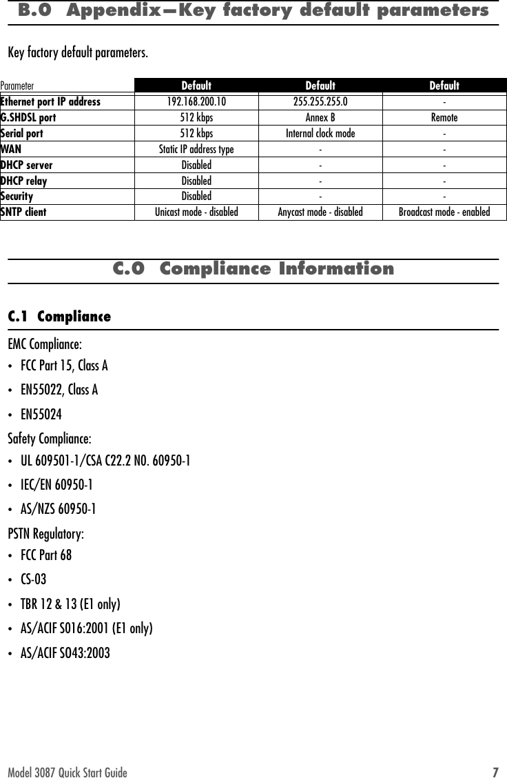 Page 7 of 10 - Patton-Electronic Patton-Electronic-Serial-G-Shdsl-Bridge-Router-3087-Users-Manual- 3087-QS  Patton-electronic-serial-g-shdsl-bridge-router-3087-users-manual