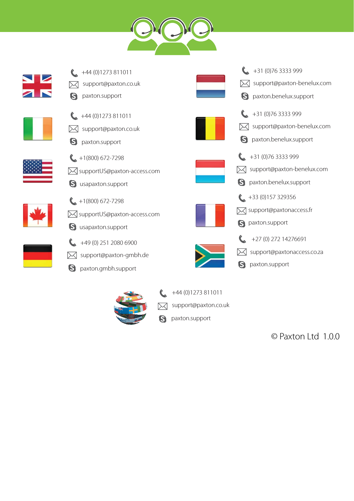 +44 (0)1273 811011paxton.supportsupport@paxton.co.uk+44 (0)1273 811011paxton.supportsupport@paxton.co.uk+1(800) 672-7298usapaxton.supportsupportUS@paxton-access.com+1(800) 672-7298usapaxton.supportsupportUS@paxton-access.com+49 (0) 251 2080 6900paxton.gmbh.supportsupport@paxton-gmbh.de+31 (0)76 3333 999paxton.benelux.supportsupport@paxton-benelux.com+31 (0)76 3333 999paxton.benelux.supportsupport@paxton-benelux.com+31 (0)76 3333 999paxton.benelux.supportsupport@paxton-benelux.com+33 (0)157 329356support@paxtonaccess.frpaxton.support +27 (0) 272 14276691support@paxtonaccess.co.zapaxton.support+44 (0)1273 811011paxton.supportsupport@paxton.co.uk1.0.0© Paxton Ltd