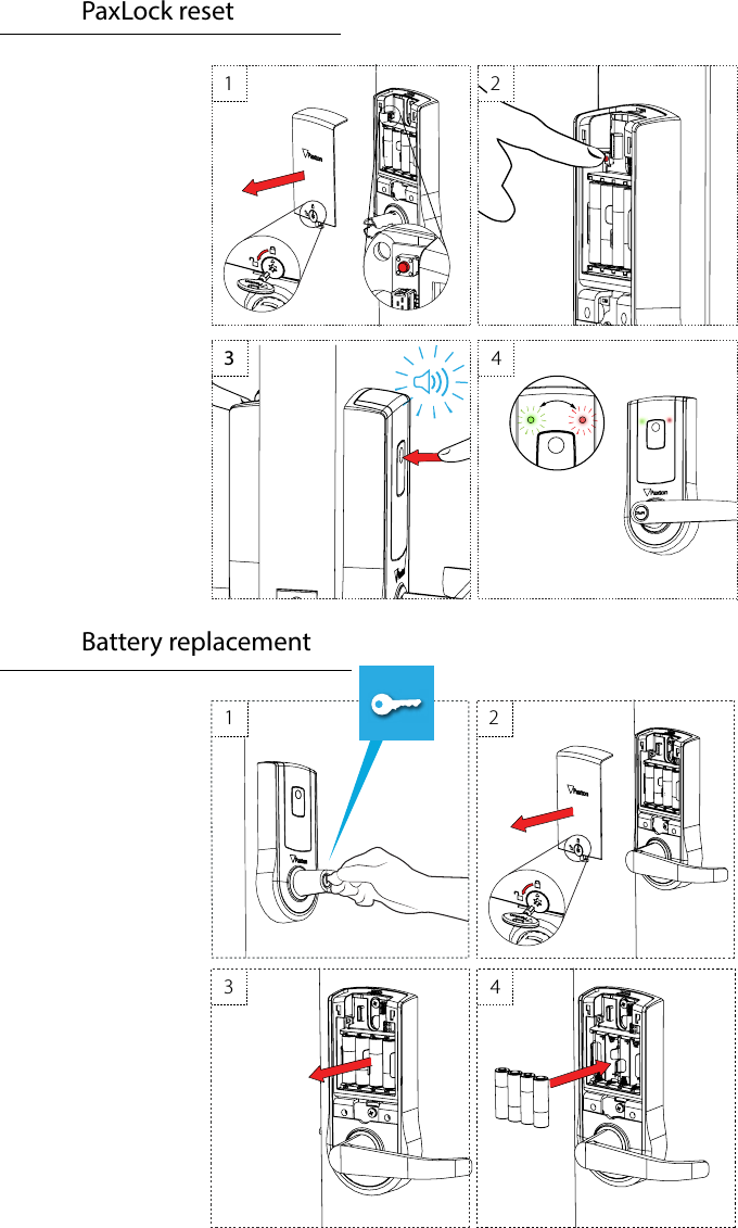 1014232143PaxLock reset Battery replacement