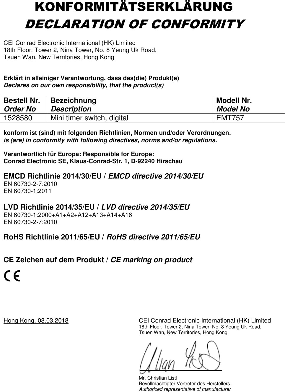 Eg Konformit Tserkl Rung Ec Declaration Of