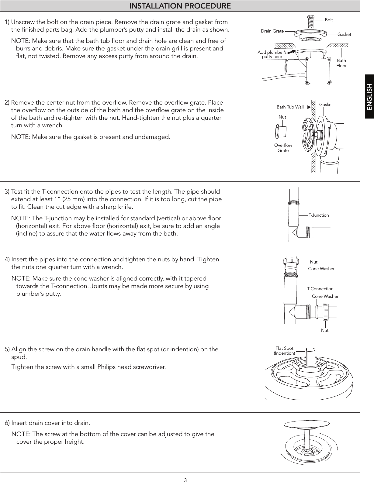 Page 3 of 12 - 0GU5020 BATH DRAIN IM OM