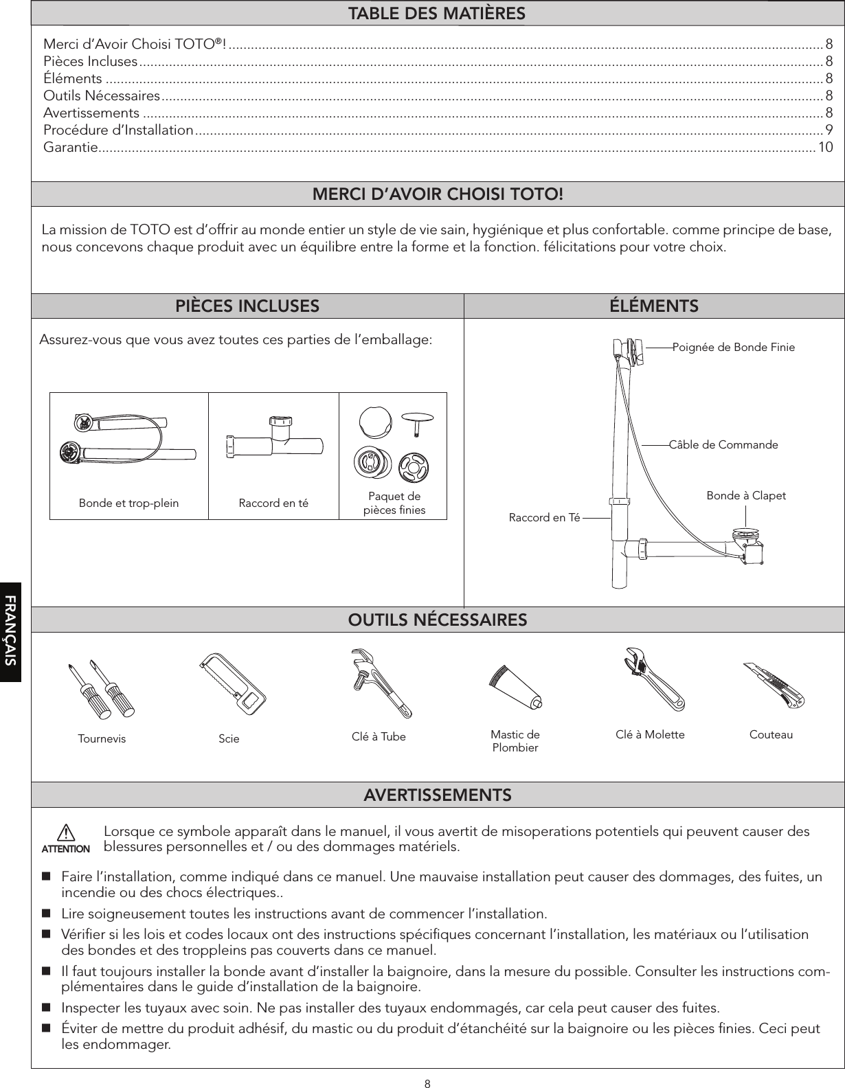 Page 8 of 12 - 0GU5020 BATH DRAIN IM OM