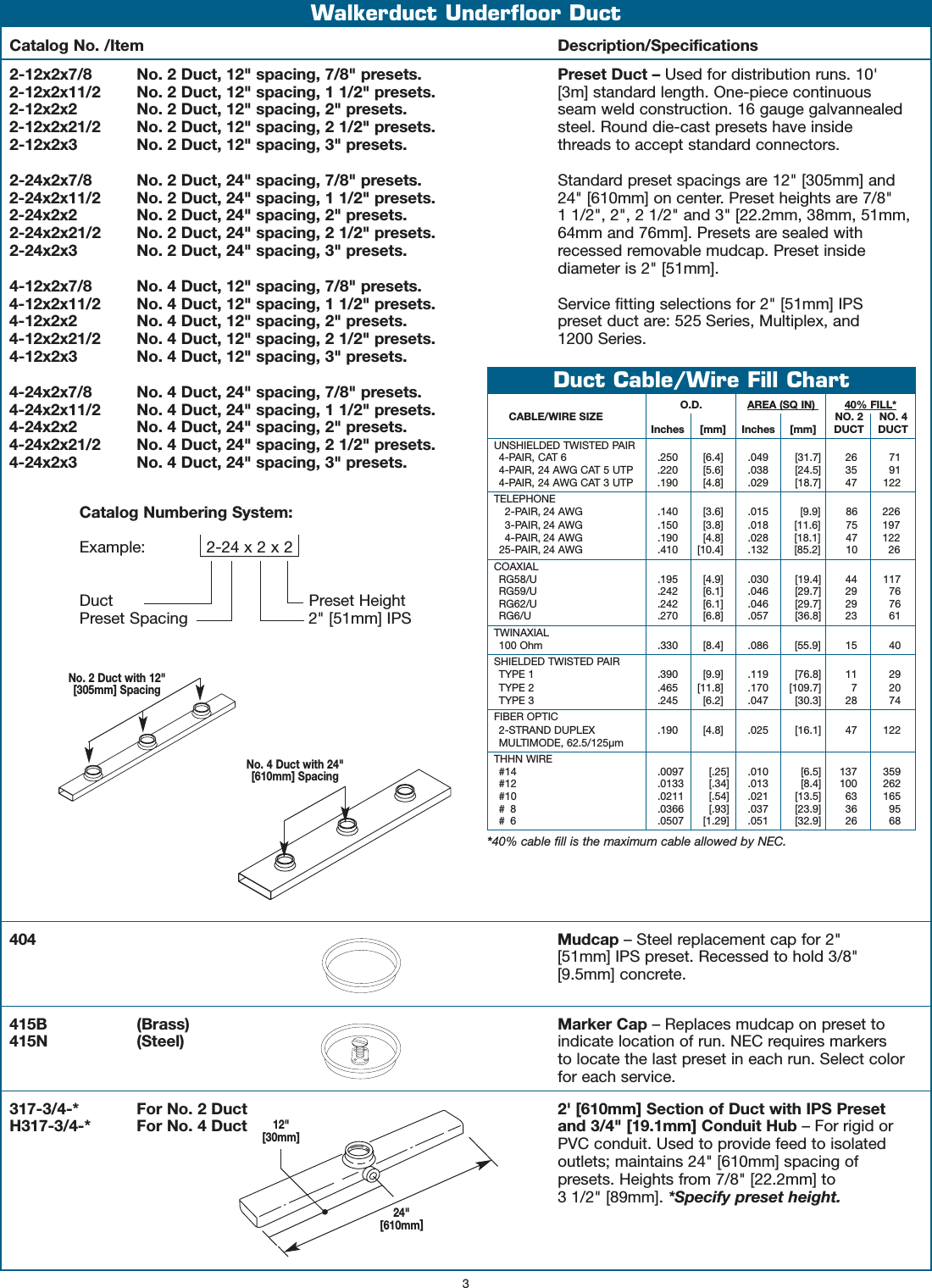 Walkerduct Pro Series Product Specifications 1000217394 Catalog