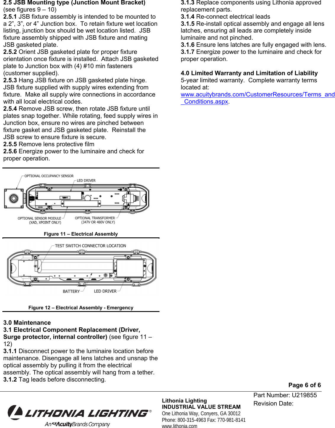 Page 6 of 6 - U219855  Installation Directions