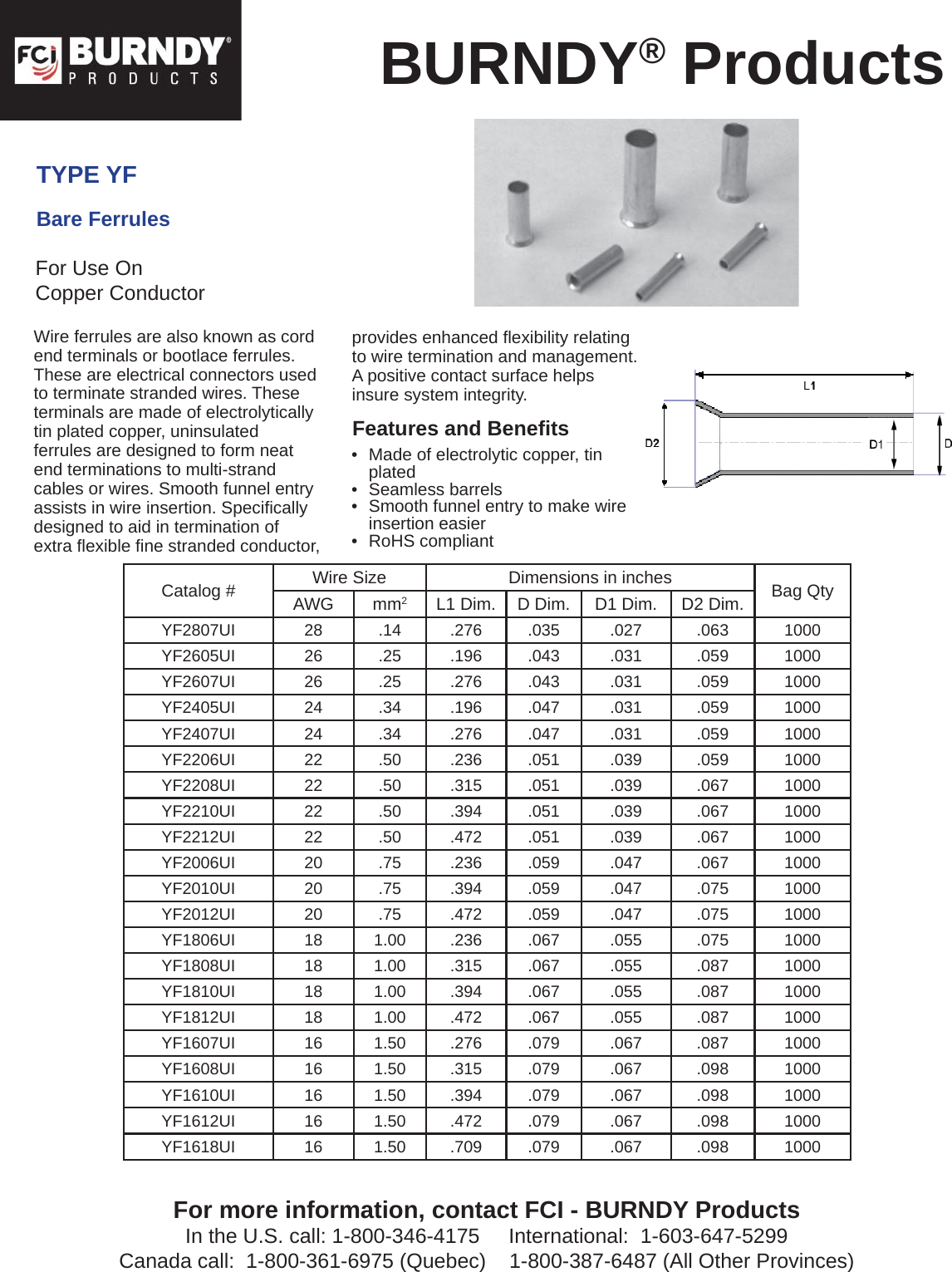 Page 1 of 5 - Uninsulated Ferrule_catalog Cut Sheets  Brochure