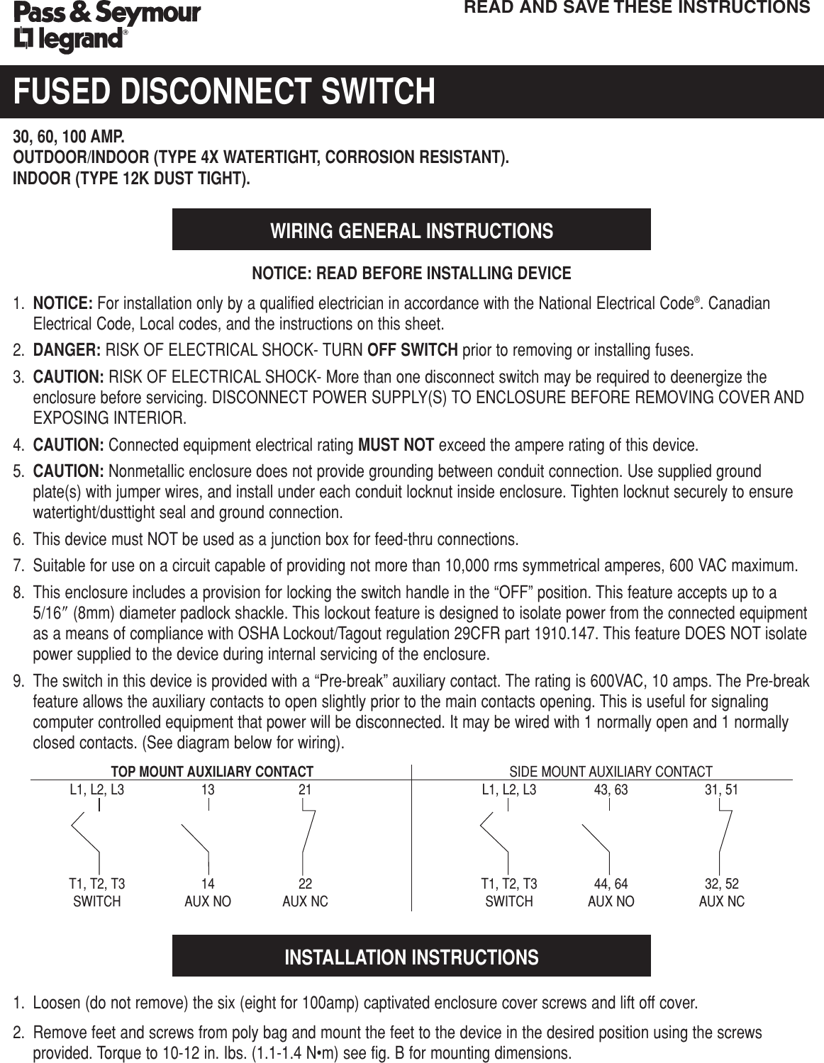 340607 Rev.B Installation Directions