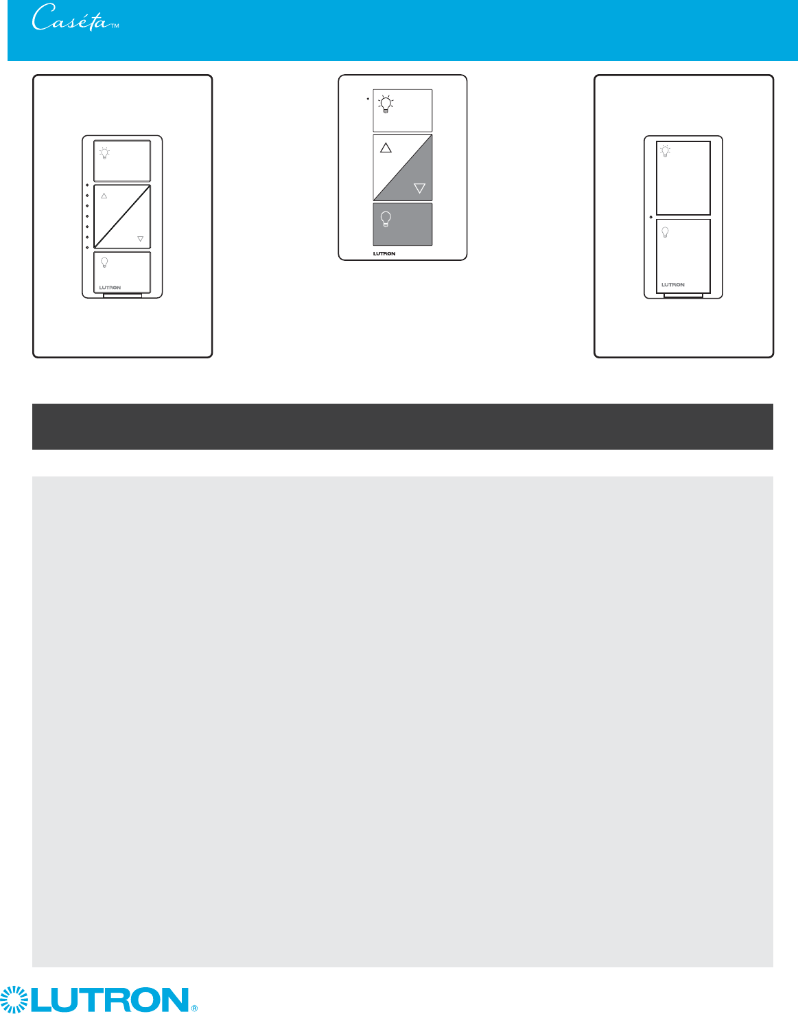 Caseta Wireless Advanced Installation Guide Part 0301710b