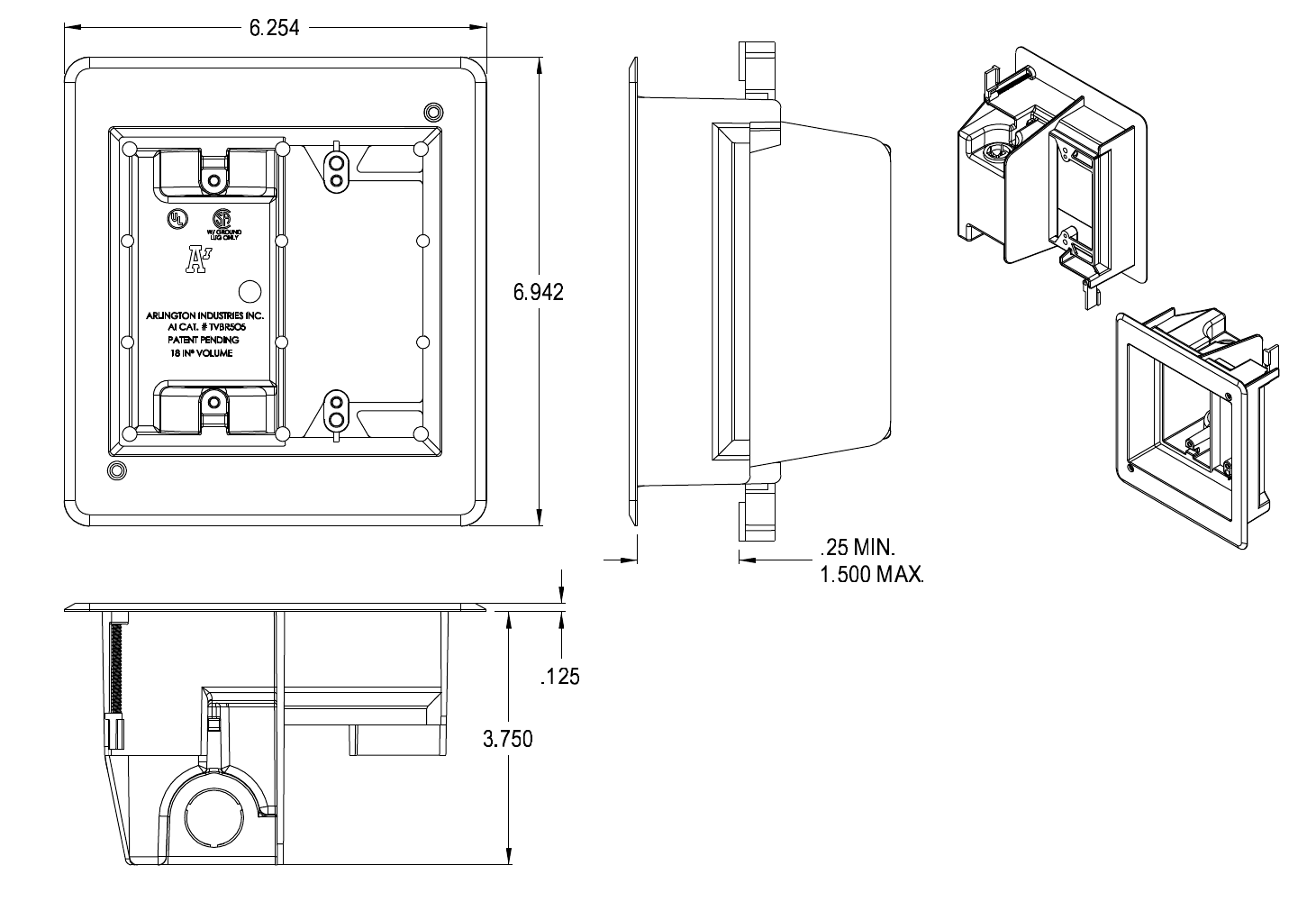 Page 1 of 1 - TVBR505 Line Drawing