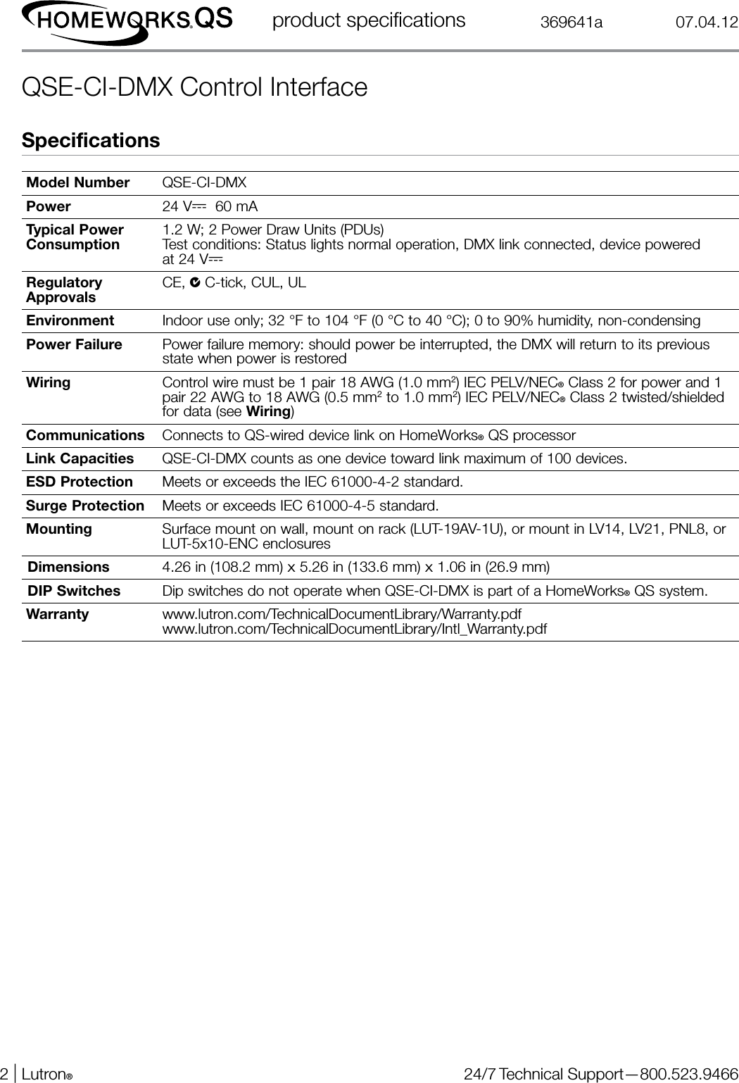 Qse Ci Dmx Control Interface