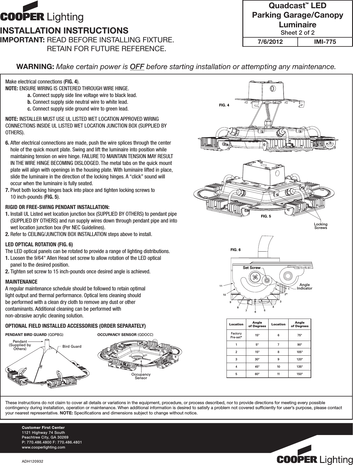 Page 2 of 2 - Installation Directions