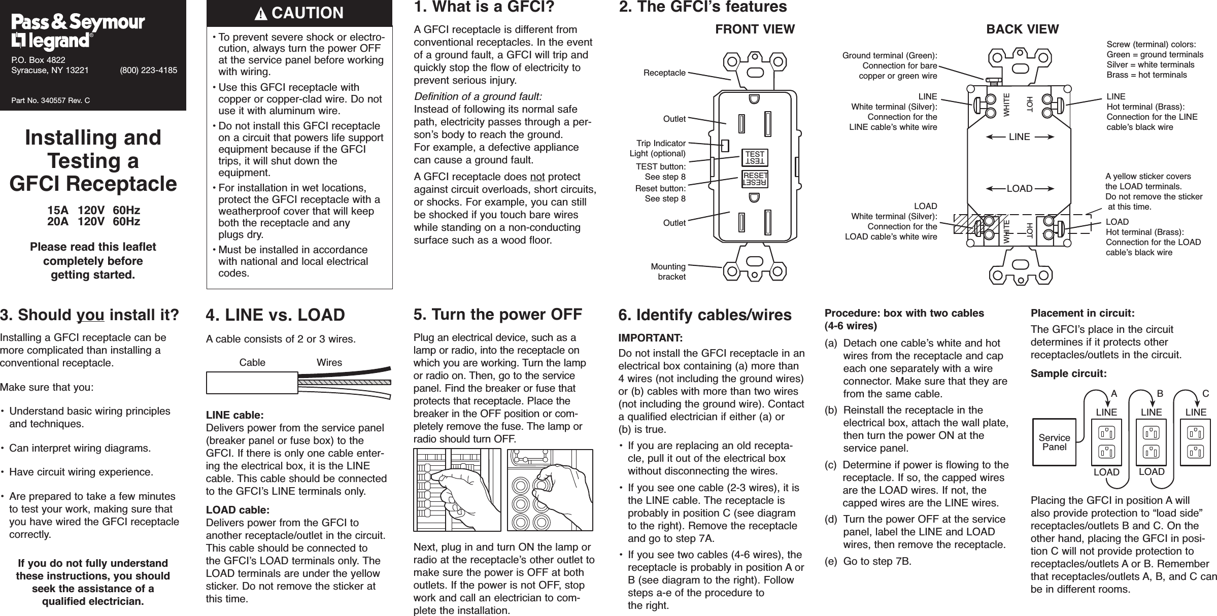 Page 1 of 2 - 340557RevC  Installation Directions