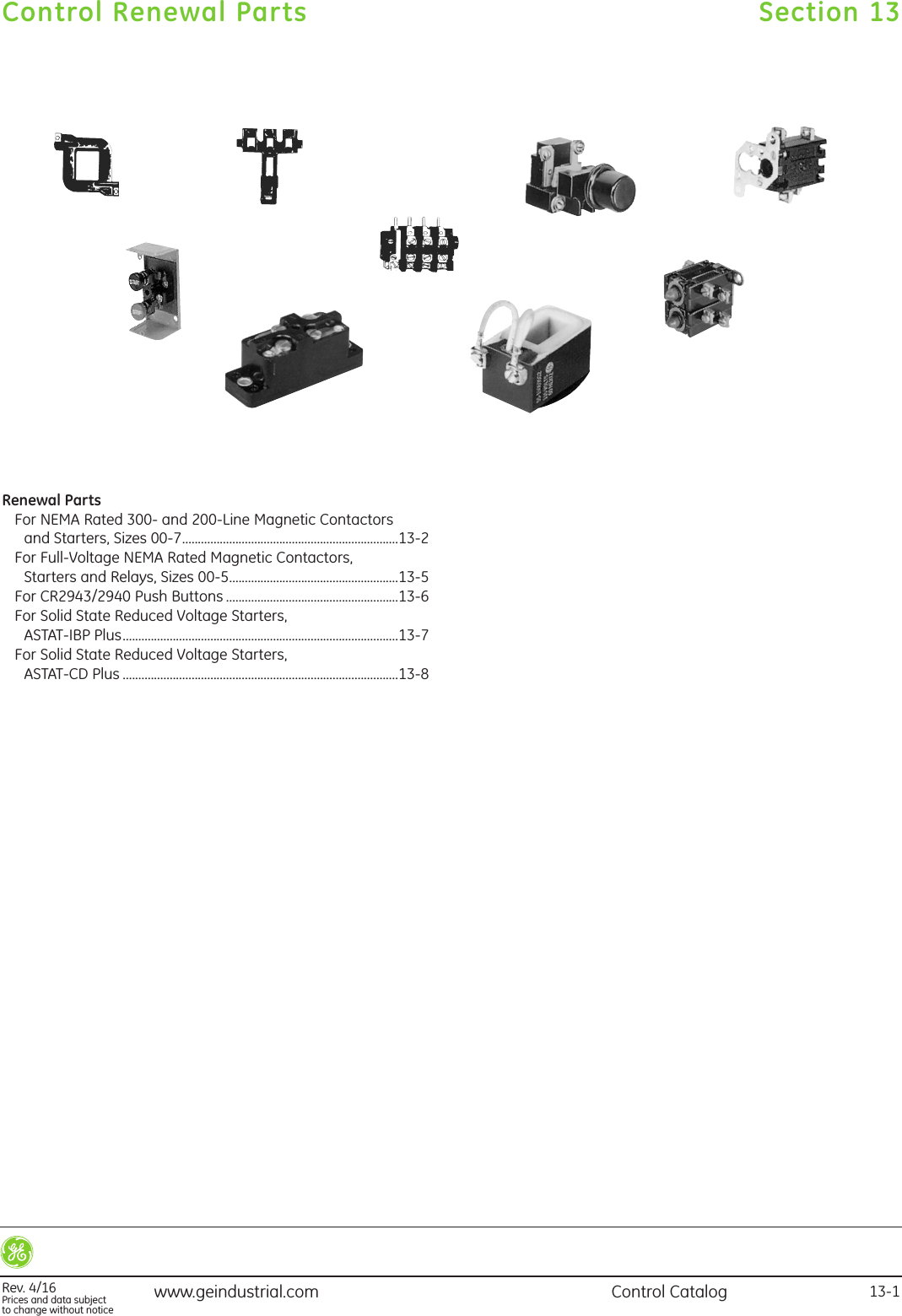 Page 1 of 8 - GE Control Catalog - Section 14  Brochure