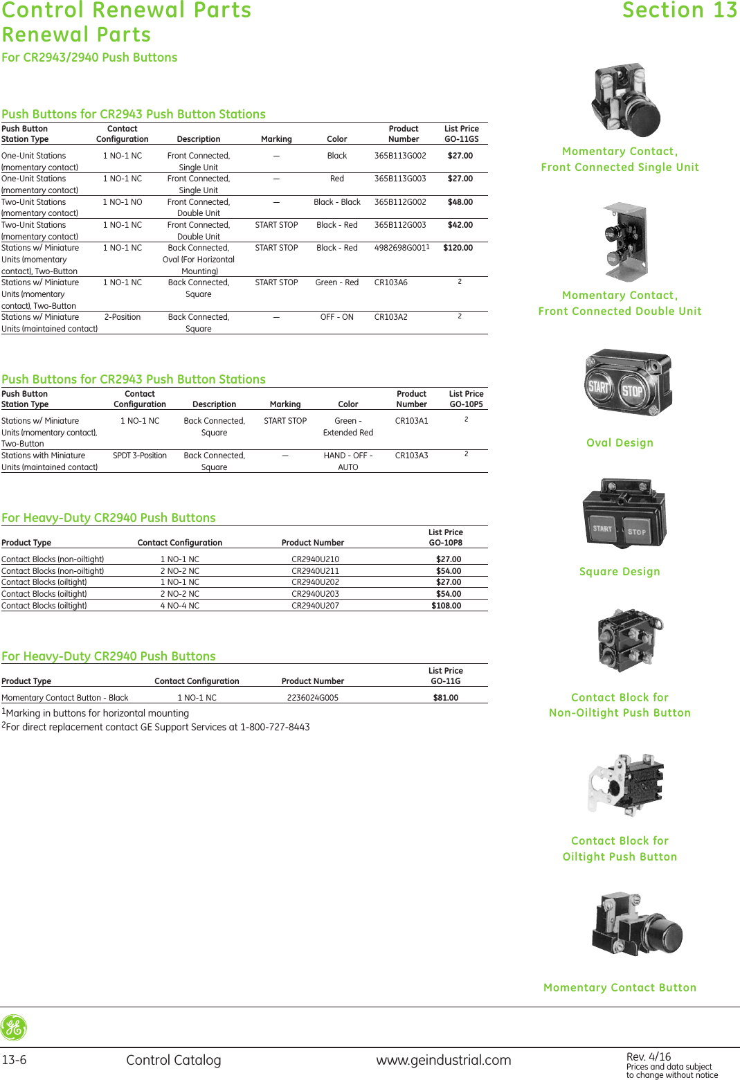 Page 6 of 8 - GE Control Catalog - Section 14  Brochure