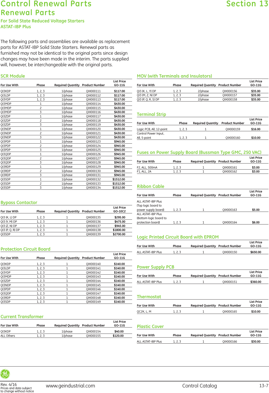 Page 7 of 8 - GE Control Catalog - Section 14  Brochure