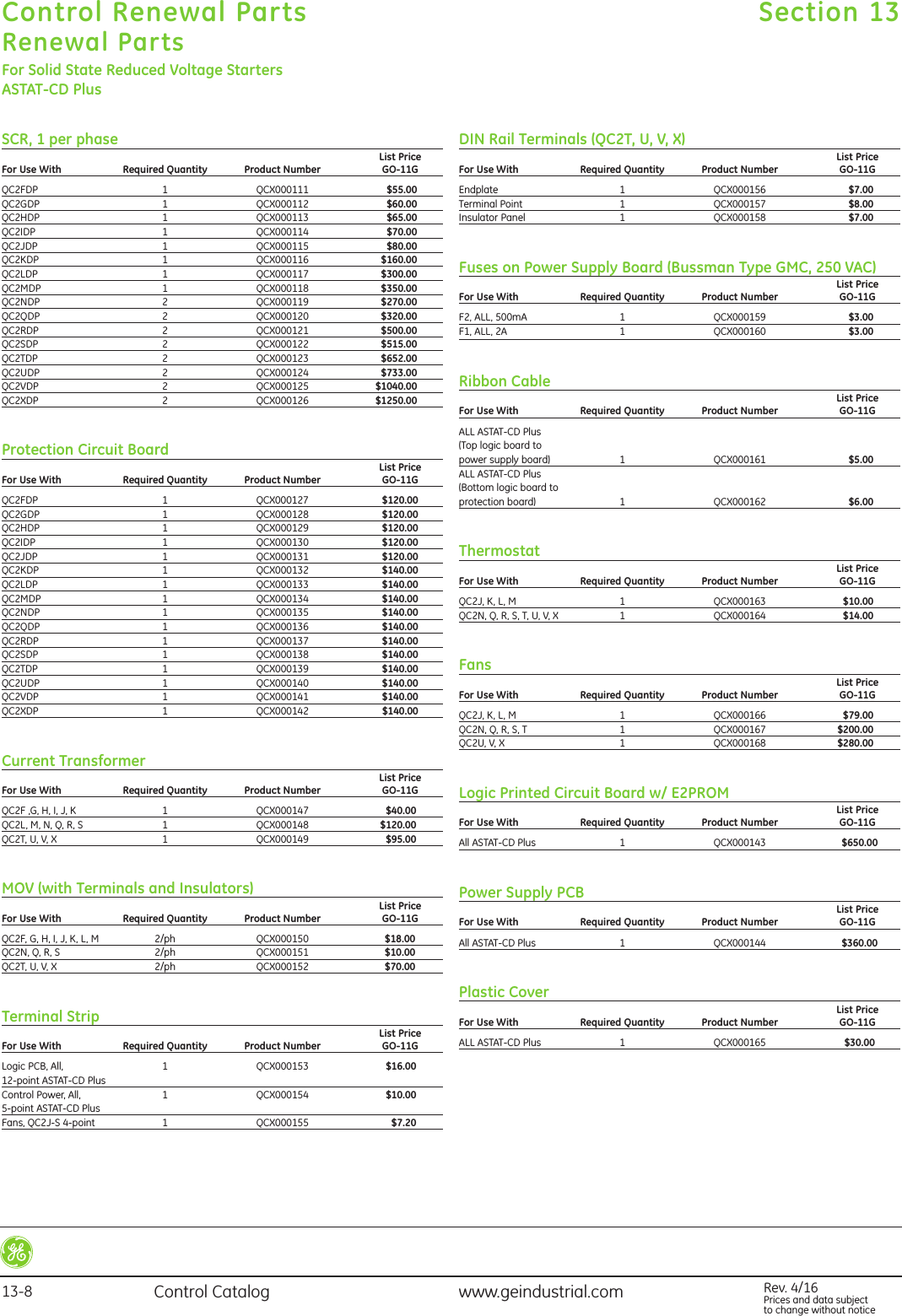 Page 8 of 8 - GE Control Catalog - Section 14  Brochure