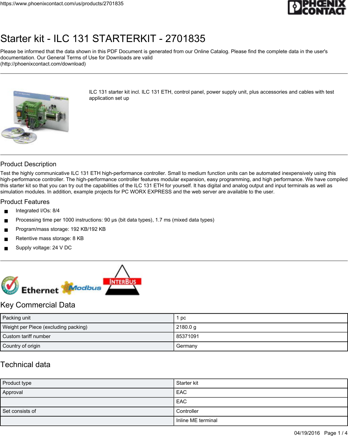 Page 1 of 4 - Product Detail Manual