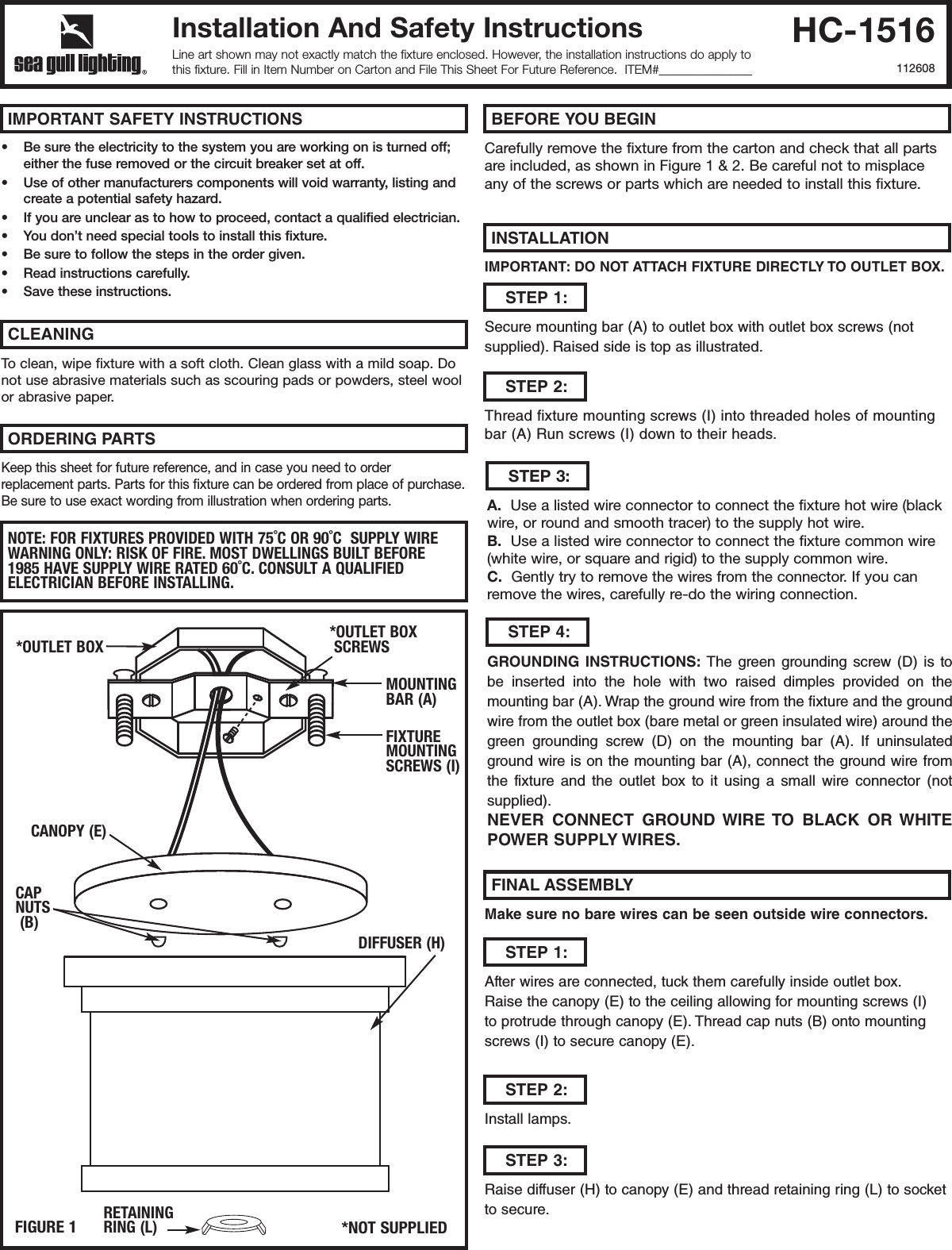 Page 1 of 1 - Hc159  Installation Directions