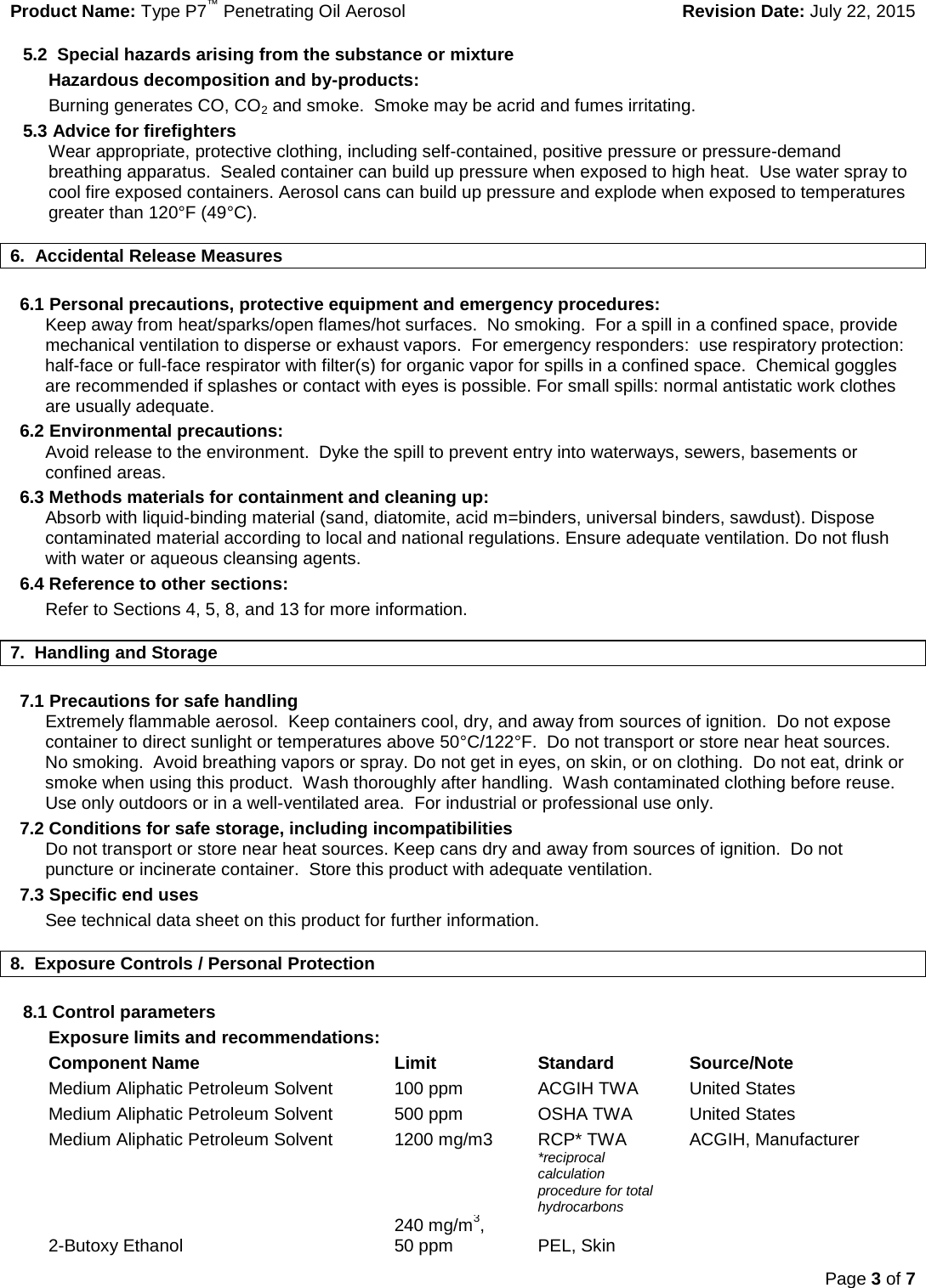 Page 3 of 7 - MATERIAL SAFETY DATA SHEET  1000326190-MSDS