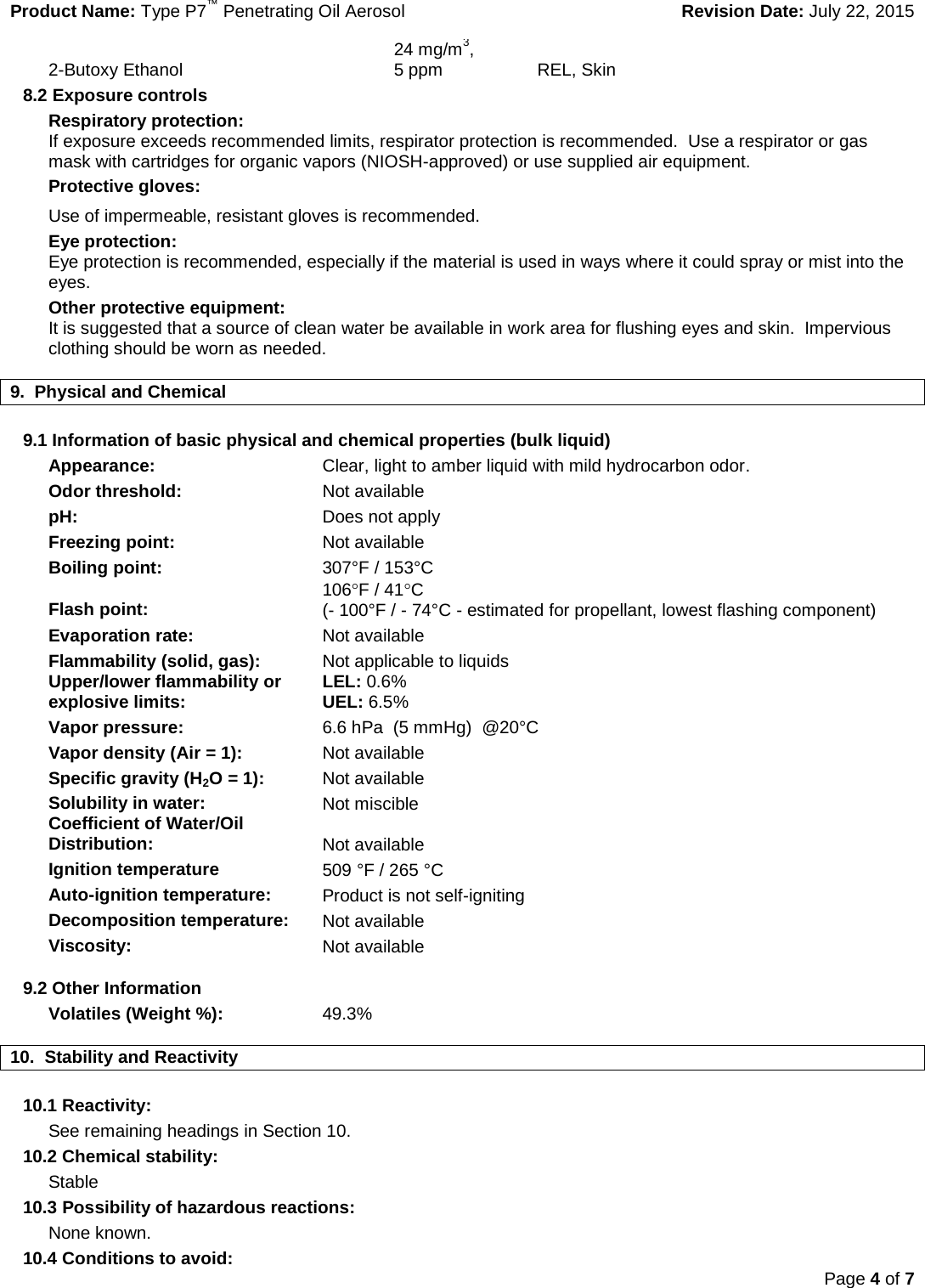 Page 4 of 7 - MATERIAL SAFETY DATA SHEET  1000326190-MSDS