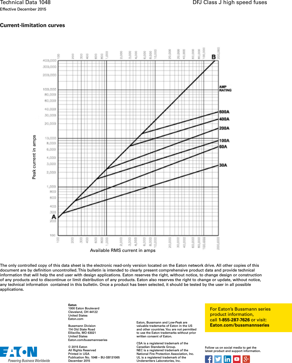 Page 4 of 4 - Bussmann Series Class J DFJ High Speed Fuse Data Sheet No. 1048  Brochure