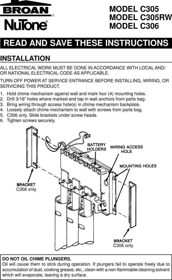 Page 1 of 4 - 99523565.p65  Installation Directions