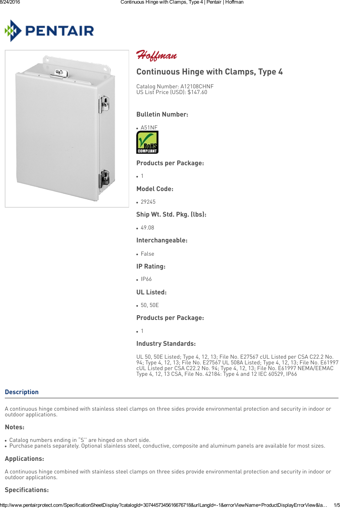 Page 1 of 5 - Product Detail Manual 