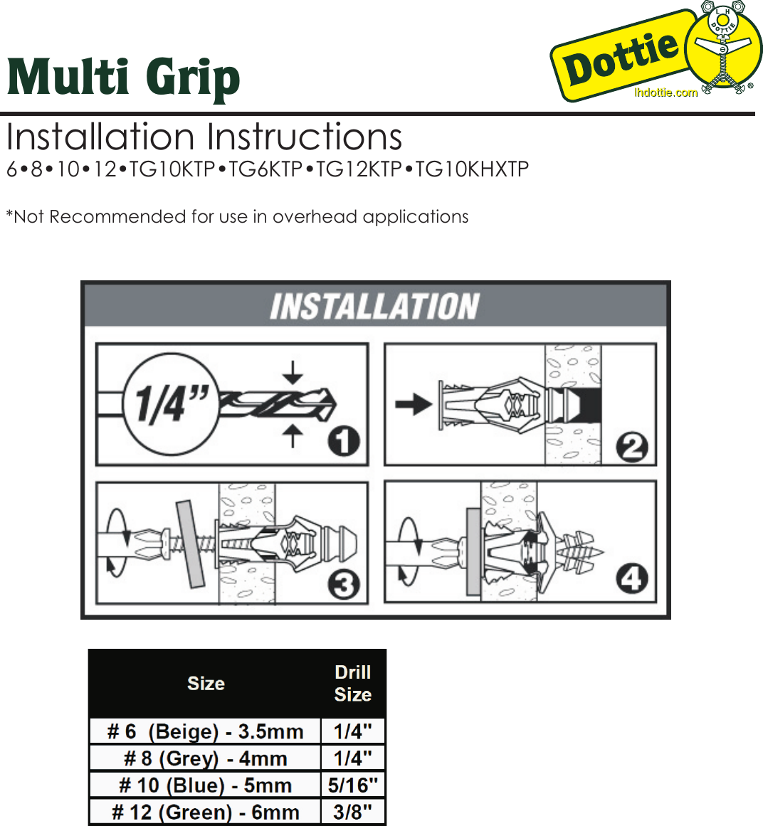 Page 1 of 1 - Triple Grip  Installation Directions