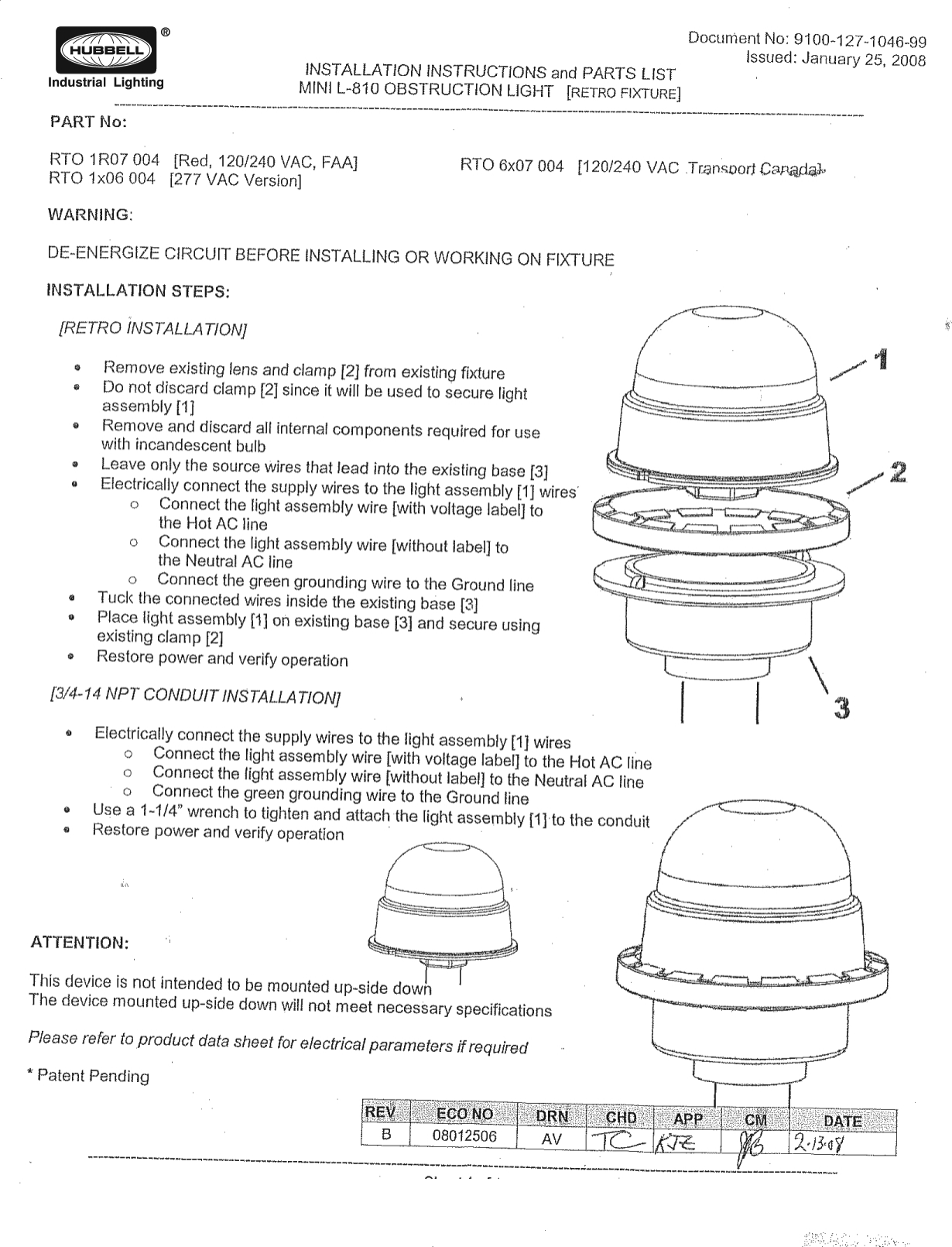 AWDP3120 Installation Directions