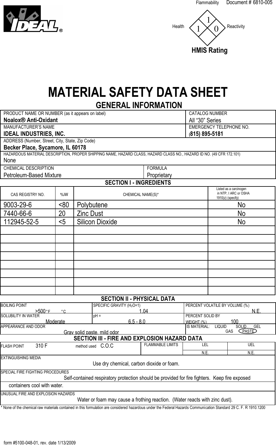 MATERIAL SAFETY DATA SHEET 1000388055 MSDS