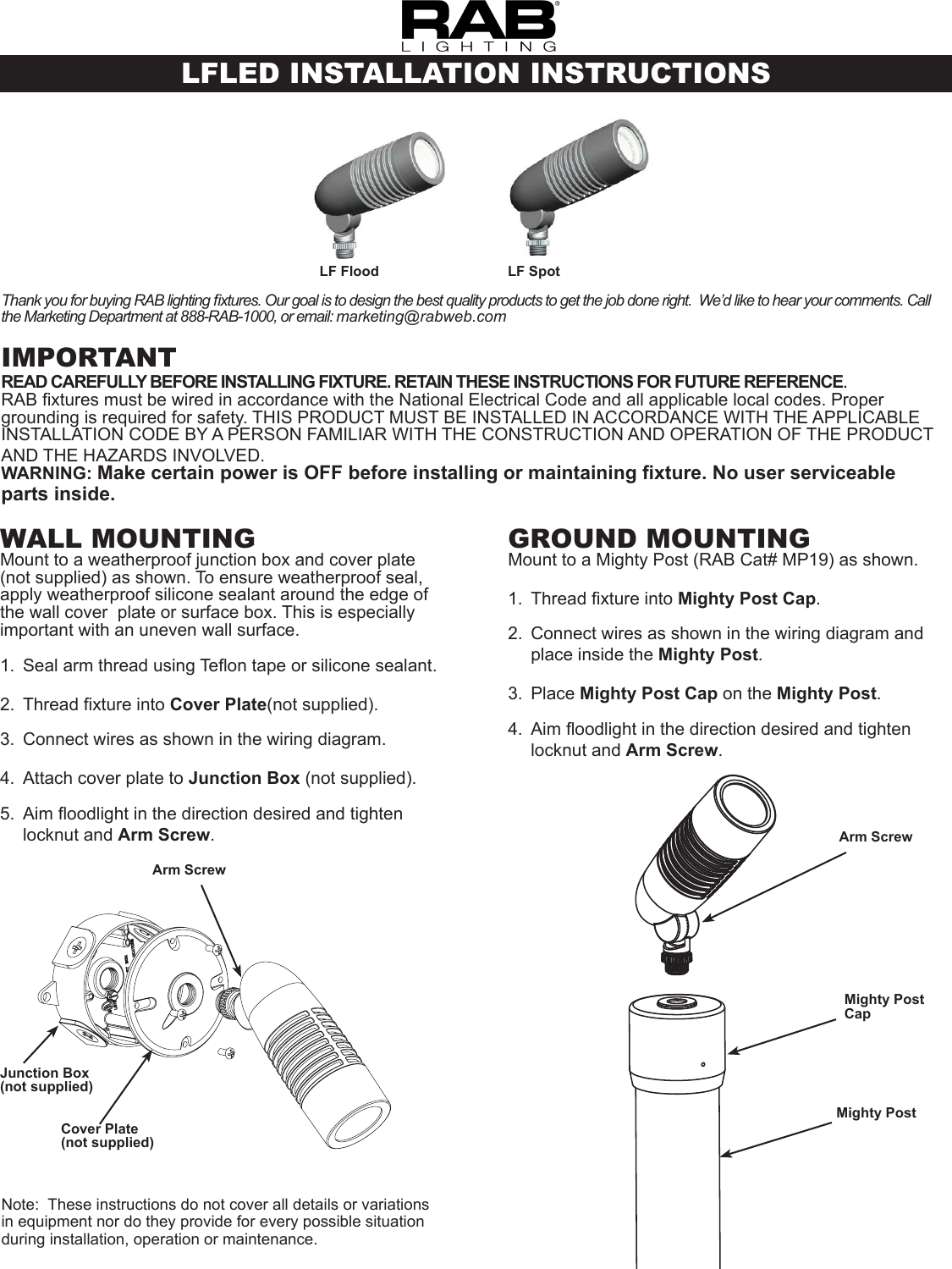 Page 1 of 2 - Installation Directions