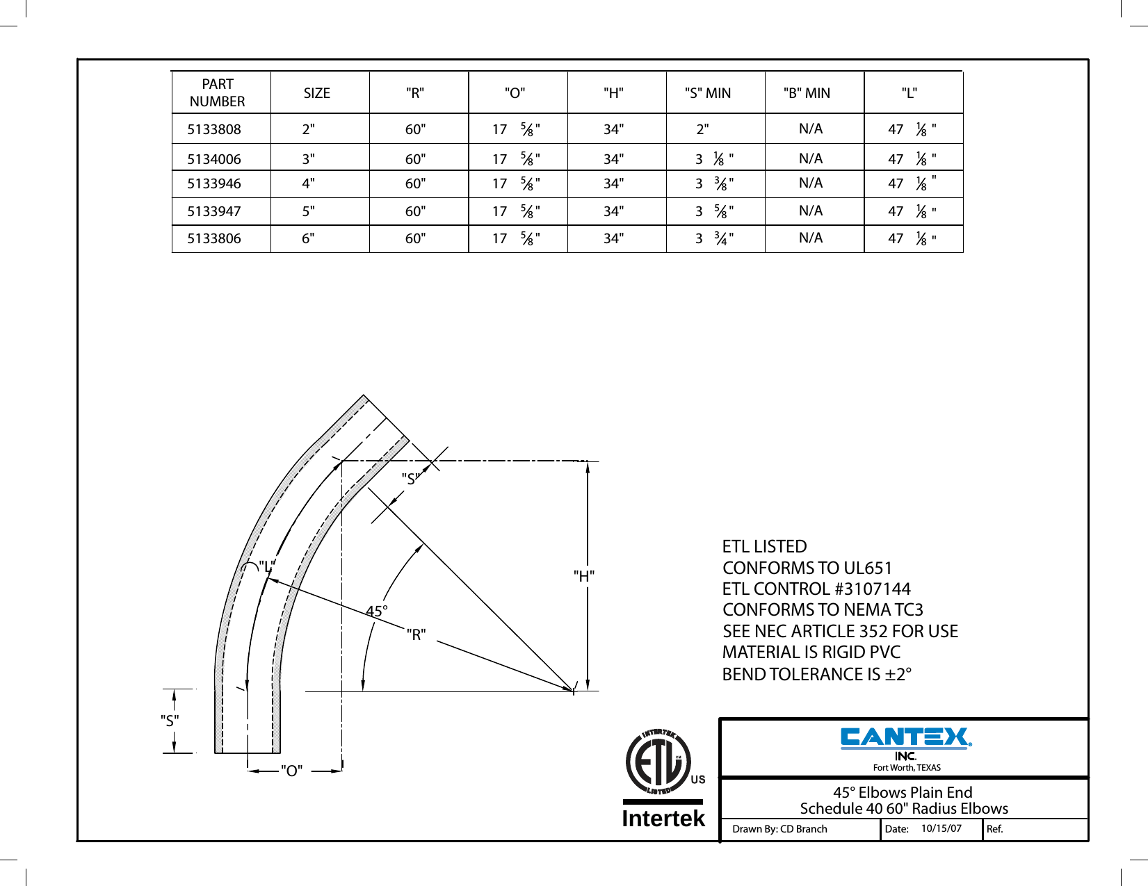 Page 1 of 1 - 45 Degree Elbows Plain End R 60