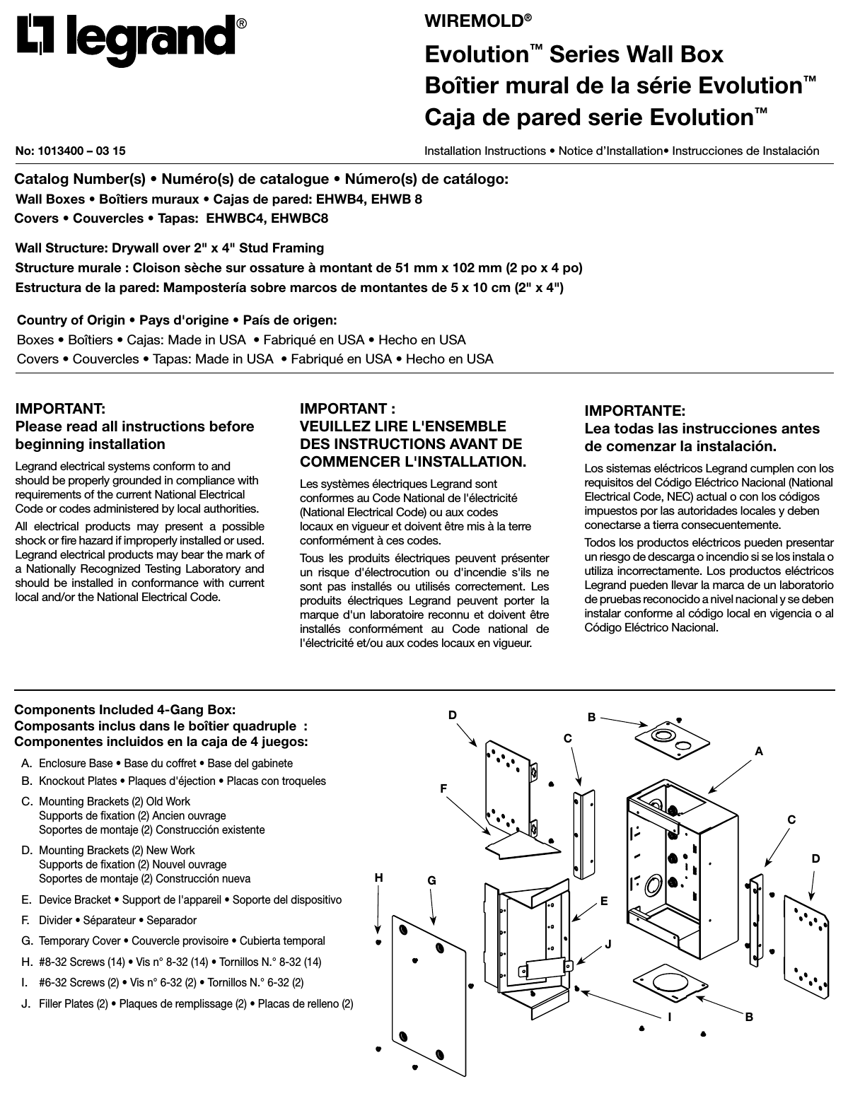 Page 1 of 8 - Installation Directions